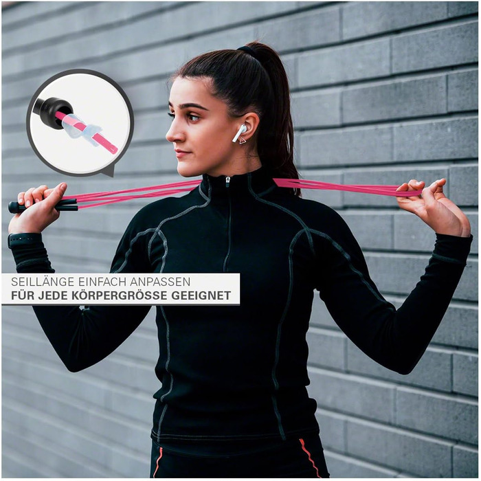 Скакалка для HIIT, боксу, MMA, фітнесу та кросфіту, 300 см (Рожева)