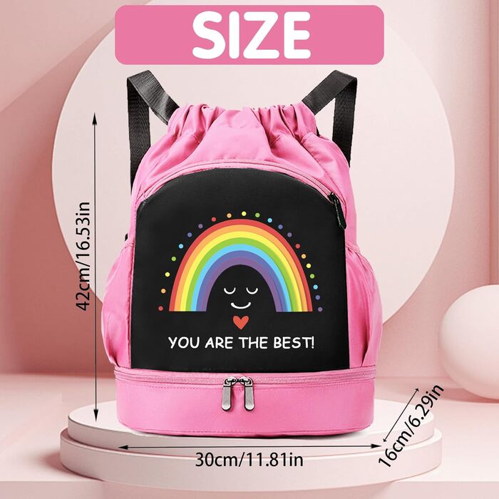 Дитяча спортивна сумка Youyike, водонепроникний рюкзак з відділенням для мокрого одягу, для дівчаток та хлопчиків, зелений, кольорова