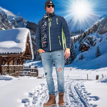 Зимова куртка Nebuus GRAFFITY для чоловіків (темно-синій/лаймовий, розмір S)