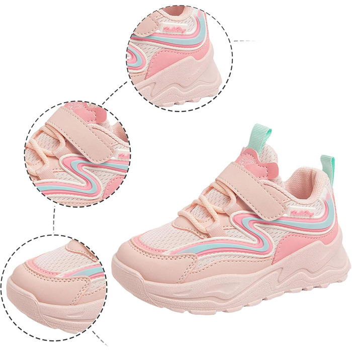 Дитячі спортивні кросівки для хлопчиків та дівчаток: дихаючі, легкі, унісекс, з антиковзкою підошвою та кріпленням на липучці. Ідеально для залу, фітнесу та тенісу. Розмір 29 EU, колір білий