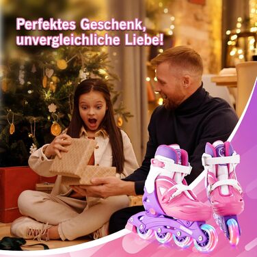 Дитячі ролики Inliner Kinder 36-40 EU, розміри 26-29, 29-34, 30-35, фіолетовий та червоний, PU колеса 82A