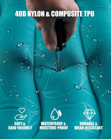 Надувний килимок для кемпінгу - самонадувний, товстий, з подушкою. Підходить для трекінгу, рюкзаків, подорожей. Синій.