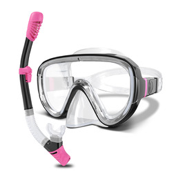 Набір для снорклінгу G2RISE для дорослих: маска та трубка, чорно-рожевий