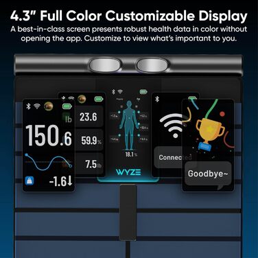 Ваги Wyze Scale Ultra BodyScan Чорні - аналіз складу тіла, Bluetooth
