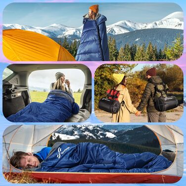 Сплячий мішок 0°C XXL 230 x 90 см. Знімний капюшон, м'яка підкладка для дорослих