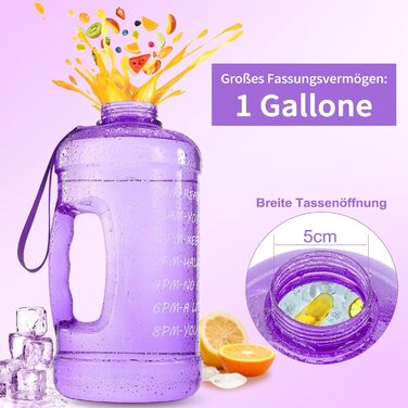 Велика пляшка для води TITIROBA 3,78 л з трубочкою, BPA-free, для спорту, фітнесу, школи