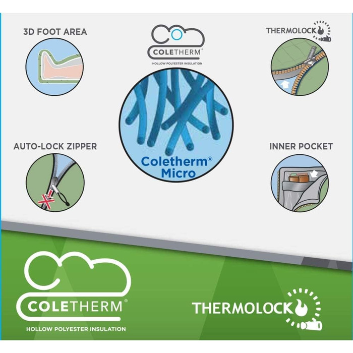 Сплячий мішок Coleman Atlantic Lite 10, зелений, L, 2000021012