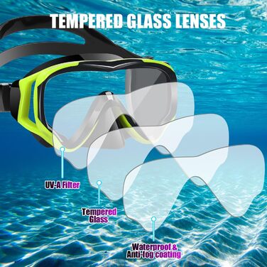 Набір для снорклінгу для дітей HIKOTEY, сухий сноркель, маска для снорклінгу з антизапотіваючим покриттям, водонепроникні затички для вух, набір для снорклінгу для хлопчиків (B1-Жовтий)