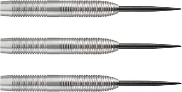Дротики KOTO 9-Darts 90% 23 г, срібло, набір для професіоналів з 3 барелями, KOTO Flights і шафтами, жорсткий рифлений грип, кейс для дротиків