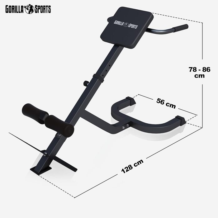 Рюкзак-тренажер GORILLA SPORTS® - 5-позиційний, до 120 кг, з фіксацією ніг, чорний. Тренажер для спини, гіперрозгинання, прес, для дому
