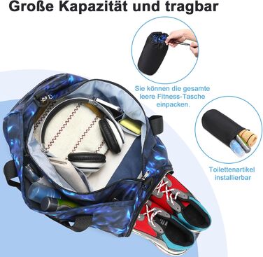 Спортивна сумка LEDAOU для дітей: для плавання, футболу, тренувань. З відділенням для взуття та мокрих речей. Синій колір.