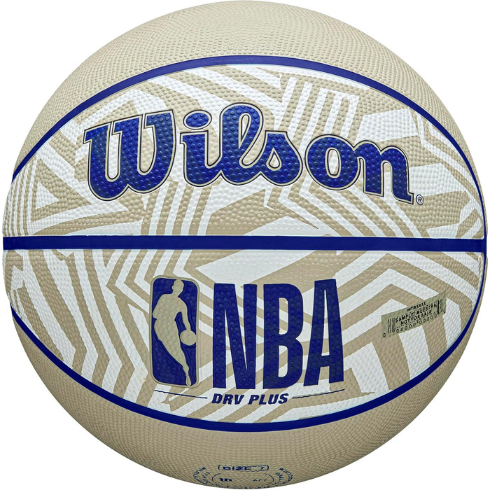 М'яч для баскетболу Wilson NBA DRV Plus Dazzle Camo Outdoor, розміри 6 та 7, бежевий/блакитний, для гри на вулиці