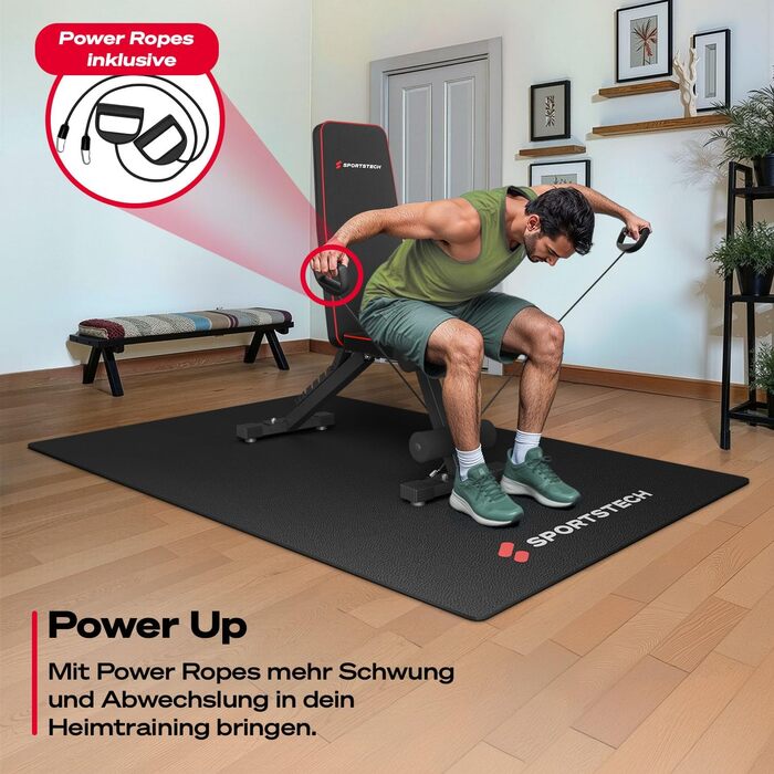 Спортивна лава Sportstech BRT250: складана, регульована, 7-в-1 для дому, до 300 кг