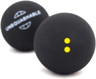 М'ячі для сквошу Unsquashable, 25 шт., подвійна жовта точка, екстра-повільна, для аматорів і тренувань
