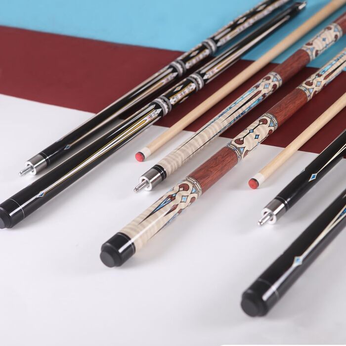 Більярдний кий Pool Queue Stick з агатової деревини, 147.3 см, комплект 2 шт., білий (блакитний)