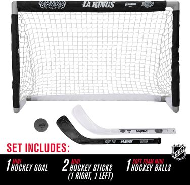 Набір для хокею Franklin Sports NHL Mini - Коліна, м'яч та 2 ключки. Офіційний набір хокею NHL Los Angeles Kings 2