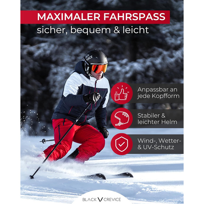 Шолом гірськолижний BLACK CREVICE Gstaad з візором (Navy/Orange) | Полікарбонат, дихаючий, регульований 54-57 см