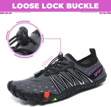 Зручні шкарпетки для плавання та відпочинку Ziitop: чоловічі та жіночі, швидко сохнуть, з дренажними отворами. Ідеальні для пляжу, басейну, каякінгу, фітнесу, трейлраннінгу та хайкінгу. Розміри 35-46 (37 EU), сірі