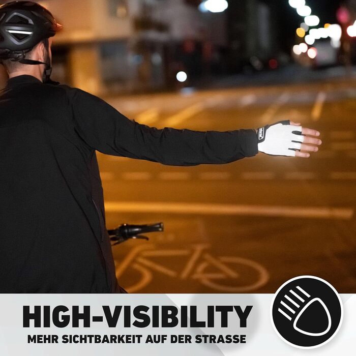 Велосипедні рукавички Valkental® з підкладкою | М'які та дихаючі | Для чоловіків та жінок | Безпальцеві рукавички для MTB/шосе/трекінгу | Короткі та легкі рукавички з відбиваючими елементами L Advanced