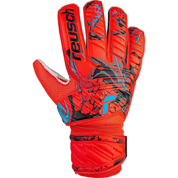 Воротарські рукавички Reusch Attrakt Solid для дорослих, унісекс, червоно-сині, хороший хват, зовнішній шов, розмір 8
