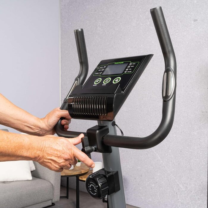 Велотренажер Tunturi Cardio Fit B40 з ручним керуванням, датчиком пульсу, підставкою для планшета та LCD-дисплеєм – для домашніх тренувань, реабілітації та початківців