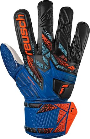 Воротарські рукавички Reusch Attrakt Solid Junior - дитячі, для футболу, блакитно-помаранчеві, розмір 6