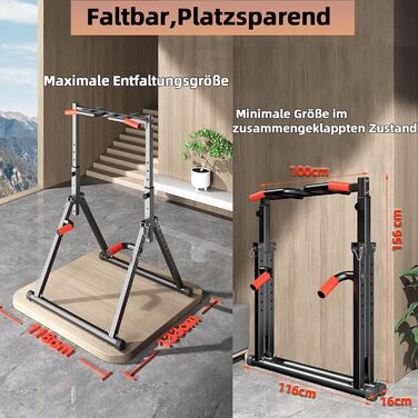 Стійка для віджимань та підтягувань DOBESTS Faltbar Power Tower - багатофункціональний тренажер для дому, чорний