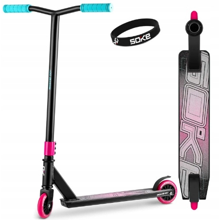 Трюковий самокат SOKE GO! ABEC-9 100мм Stunt, багатоколірний