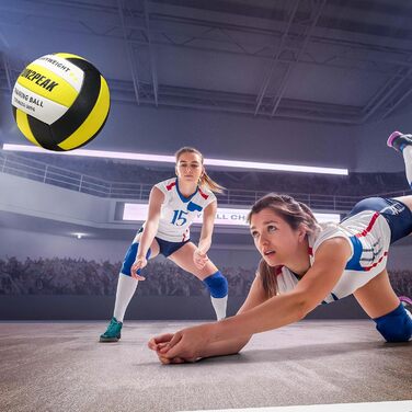 Волейбольний м'яч RUN2PEAK для тренувань з утяженням, 0,5 кг, розмір 5, для сеттерів, дорослий, для залу та вулиці, чорний/білий (жовтий/чорний/білий)