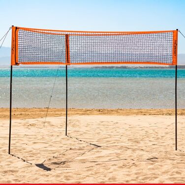 Сітка для волейболу HAMMER SHARKNET 2 в 1, трикутна та класична, регульована висота, для пляжного та класичного волейболу
