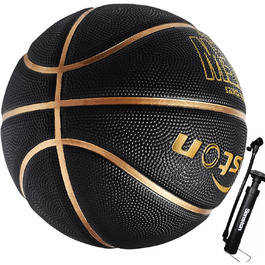 Баскетбольний м'яч Senston, розмір 7, з насосом, для дорослих та підлітків, чорний