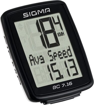 Велокомп'ютер Sigma BC 7.16 Schwarz, дротовий, для велосипеда