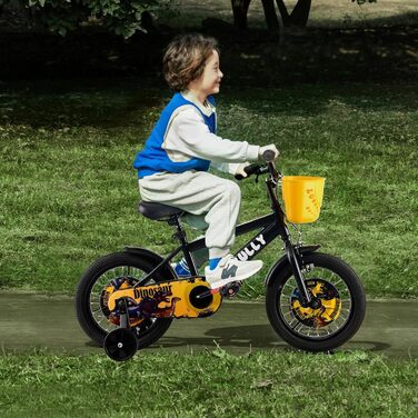 Дитяче велосипед RULLY Динозавр для хлопчиків 2-7 років, 12/14/16 дюймів, BMX, з підставкою