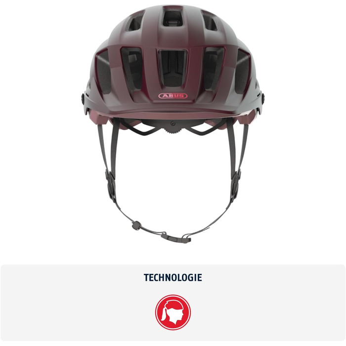 Велосипедний шолом ABUS Moventor 2.0 для MTB, універсальний, темно-червоний, розмір M (54-58 см), для жінок і чоловіків, комфортний All-Mountain