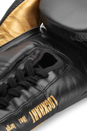 Боксерські рукавички Tapout LOCKHART зі шкіри, чорні/золоті, 10 унцій, 1 пара