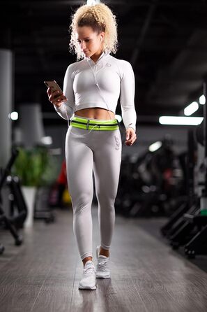 Поясна сумка Fitgriff для телефону – бігова сумка, поясна та спортивна, для фітнесу та бігу (M-L, 85-120 см, неоново-жовтий)
