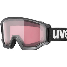 Гірськолижна маска Uvex Athletic V, унісекс, біло-рожева, універсальний розмір, прозора лінза