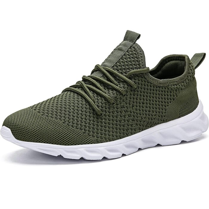 Чоловічі кросівки для бігу та фітнесу Walkingschuhe (Зелені, 47 EU) - Легкі дихаючі спортивні кросівки для вулиці, залу, тенісу, джоггінгу
