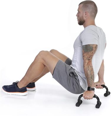 Набір для віджимань BODYMATE - 2 шт. - Нековзні ручки для віджимань, Push-Up Bars для силових та м'язових тренувань, чорний колір