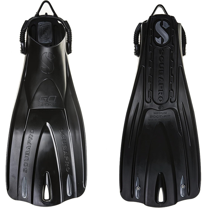 Ласти SCUBAPRO GO Sport з відкритою п'ятою, чорні, XL, для дайвінгу