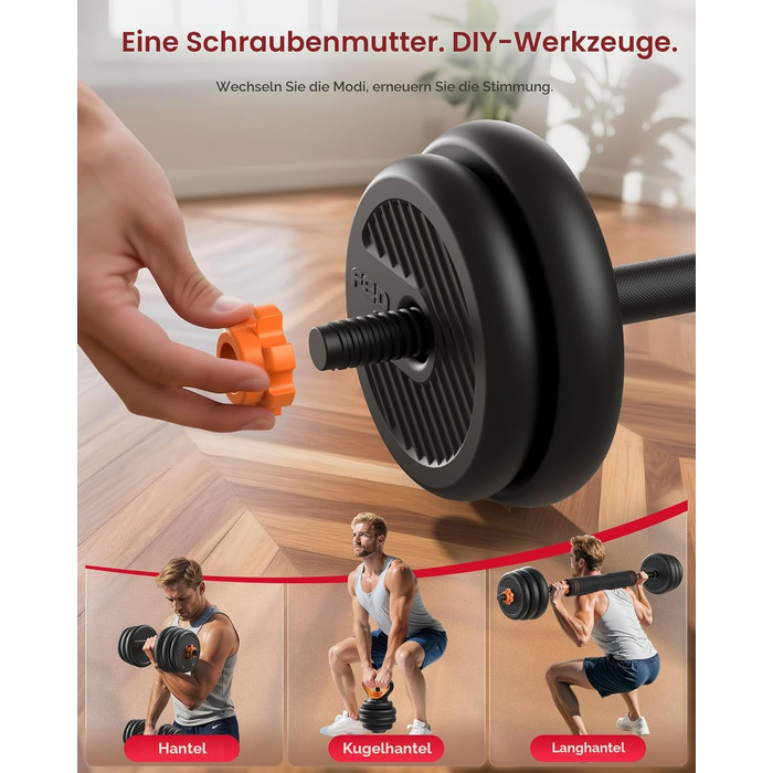 Регульовані гантелі FEIERDUN 20-70 кг, 4-в-1: штанга, гантелі, стійка для віджимань, фітнес для дому