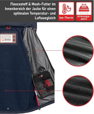 Чоловіча куртка Softshell водонепроникна outdoor з флісовою підкладкою, дихаюча функціональна куртка AS088, XL, темно-синя (Navy)