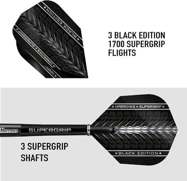 Дарти Harrows Supergrip Black Edition 23г (90% вольфрам, комплект)