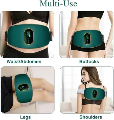 Електричний масажер для живота та схуднення, поясний слінг, вібраційний, для дому, офісу та подорожей (зелений)