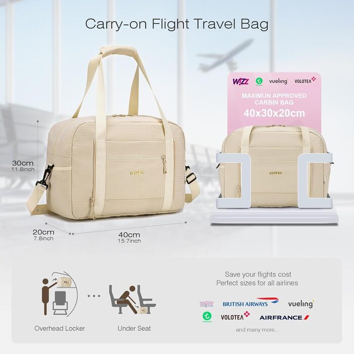 Спортивна сумка-рюкзак SPAHER Leopard: 40x30x20 см, для ручної поклажі Wizzair, Vueling, для подорожей, фітнесу, дамам та чоловікам