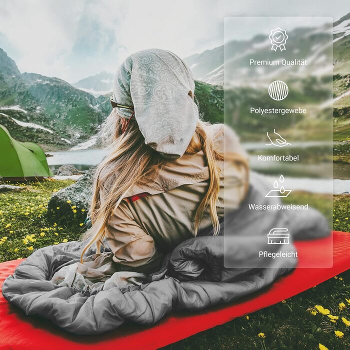 Спальний мішок MSPORTS Premium Outdoor з ременем для перенесення - вибір на весну/літо (200 GSM) або осінь/зима (300 GSM) для кемпінгу, подорожей, фестивалів. Теплий спальник у формі кокона (мумії) оливкового кольору (сріблясто-сірий, 300 GSM - для осені/