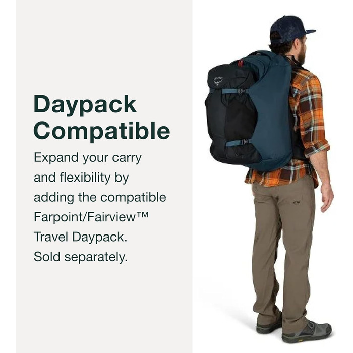 Чоловічий туристичний рюкзак Osprey Farpoint 40 л, для подорожей, сірий