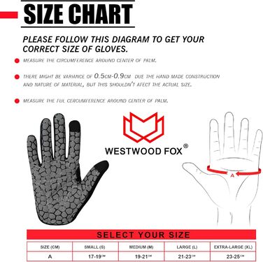 Велосипедні рукавички Westwood Fox Vofinger з антиковзаючою поверхнею та підтримкою сенсорного екрану, амортизуючі рукавички для гірського велосипеда, шосе, перегонів, велоспорту та спорту для чоловіків та жінок (M, червоні)