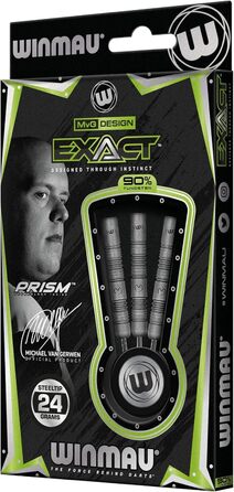 Дротики WINMAU Michael Van Gerwen MvG Exact, вольфрамові, 24 г, з оперенням і стержнями