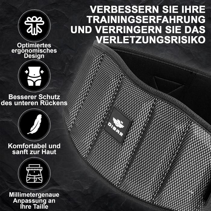 DIBAR Пояс для важкої атлетики для чоловіків і жінок XL – Фітнес, тренувальний, підтримка спини, підвищений комфорт і безпека під час силових тренувань